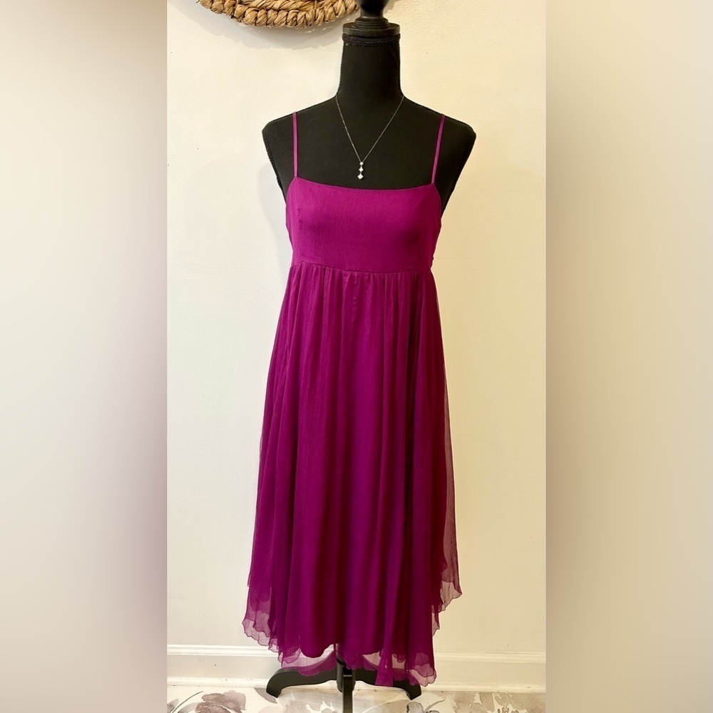 Saja 100% Silk Chiffon Flowy Empire Waist Dress Size 10